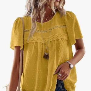 Boho Crochet Lace Swiss-Dot Blouse • Cute + Breezy Top
